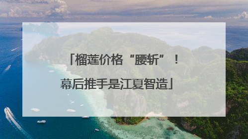 榴莲价格“腰斩”！幕后推手是江夏智造