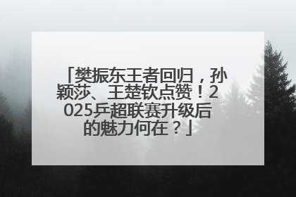 樊振东王者回归，孙颖莎、王楚钦点赞！2025乒超联赛升级后的魅力何在？