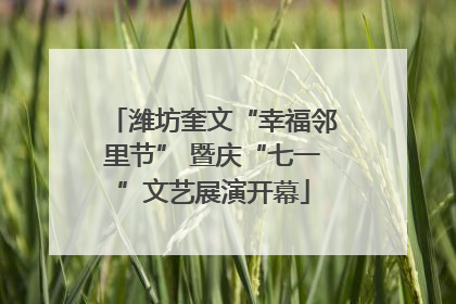 潍坊奎文“幸福邻里节” 暨庆“七一”文艺展演开幕