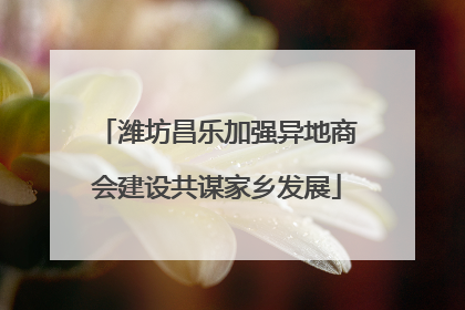 潍坊昌乐加强异地商会建设共谋家乡发展