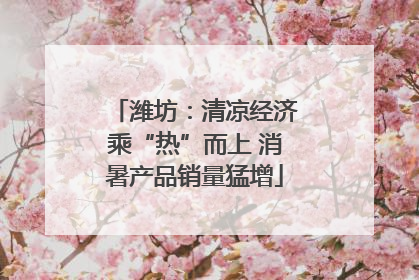 潍坊：清凉经济乘“热”而上 消暑产品销量猛增