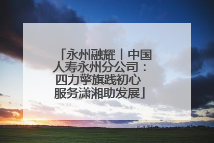 永州融耀丨中国人寿永州分公司：四力擎旗践初心 服务潇湘助发展