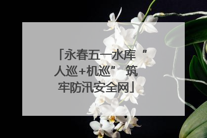 永春五一水库“人巡+机巡” 筑牢防汛安全网