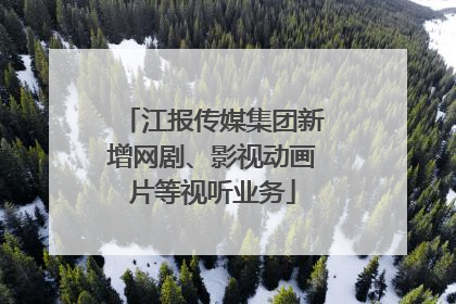 江报传媒集团新增网剧、影视动画片等视听业务