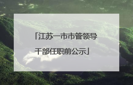 江苏一市市管领导干部任职前公示