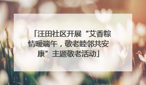 汪田社区开展“艾香粽情暖端午，敬老睦邻共安康”主题敬老活动