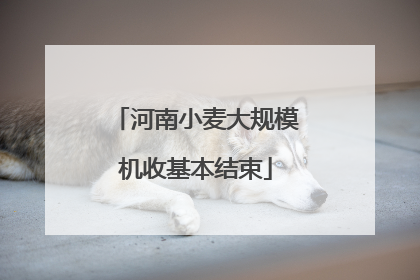 河南小麦大规模机收基本结束