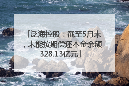 泛海控股：截至5月末，未能按期偿还本金余额328.13亿元