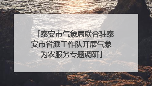 泰安市气象局联合驻泰安市省派工作队开展气象为农服务专题调研