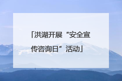洪湖开展“安全宣传咨询日”活动