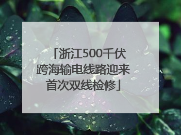 浙江500千伏跨海输电线路迎来首次双线检修