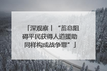 深观察丨“蓄意阻碍平民获得人道援助同样构成战争罪”