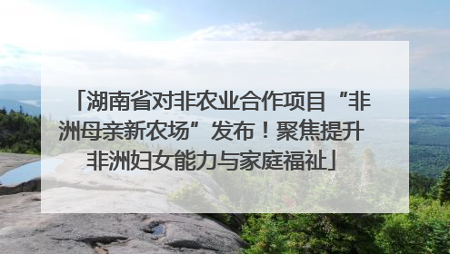 湖南省对非农业合作项目“非洲母亲新农场”发布！聚焦提升非洲妇女能力与家庭福祉