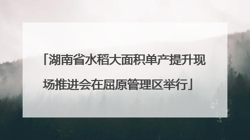 湖南省水稻大面积单产提升现场推进会在屈原管理区举行