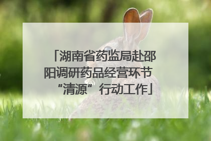 湖南省药监局赴邵阳调研药品经营环节“清源”行动工作