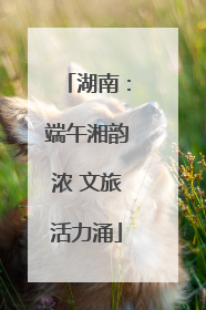 湖南：端午湘韵浓 文旅活力涌