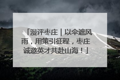 漫评枣庄｜以伞遮风雨，用策引征程，枣庄诚邀英才共赴山海！