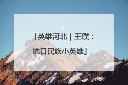 英雄河北｜王璞：抗日民族小英雄