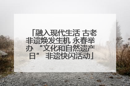 融入现代生活 古老非遗焕发生机 永春举办 “文化和自然遗产日” 非遗快闪活动