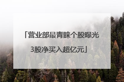 营业部最青睐个股曝光 3股净买入超亿元