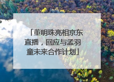 董明珠亮相京东直播,回应与孟羽童未来合作计划