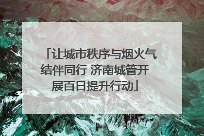 让城市秩序与烟火气结伴同行 济南城管开展百日提升行动