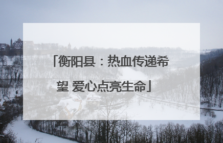 衡阳县：热血传递希望 爱心点亮生命
