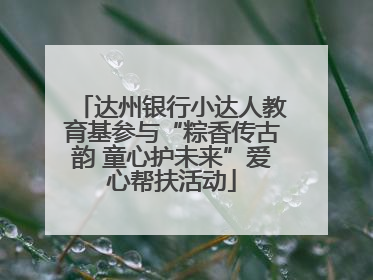 达州银行小达人教育基参与“粽香传古韵 童心护未来”爱心帮扶活动