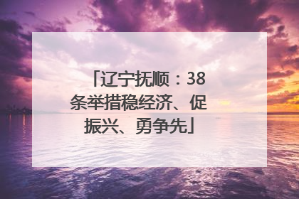 辽宁抚顺：38条举措稳经济、促振兴、勇争先