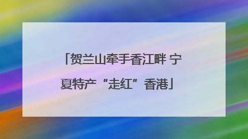 贺兰山牵手香江畔 宁夏特产“走红”香港