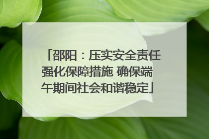 邵阳：压实安全责任强化保障措施 确保端午期间社会和谐稳定
