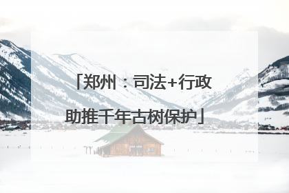 郑州：司法+行政助推千年古树保护