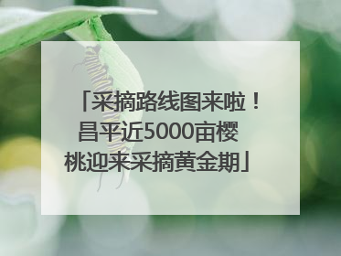 采摘路线图来啦！昌平近5000亩樱桃迎来采摘黄金期