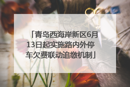 青岛西海岸新区6月13日起实施路内外停车欠费联动追缴机制