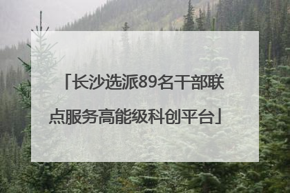 长沙选派89名干部联点服务高能级科创平台