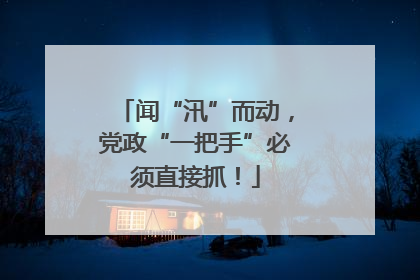 闻“汛”而动，党政“一把手”必须直接抓！