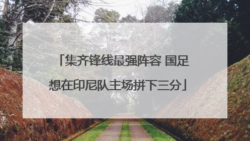 集齐锋线最强阵容 国足想在印尼队主场拼下三分
