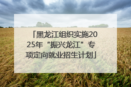 黑龙江组织实施2025年“振兴龙江”专项定向就业招生计划