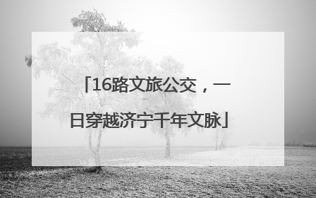 16路文旅公交，一日穿越济宁千年文脉