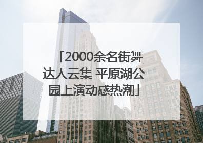 2000余名街舞达人云集 平原湖公园上演动感热潮
