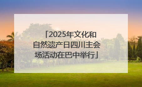 2025年文化和自然遗产日四川主会场活动在巴中举行