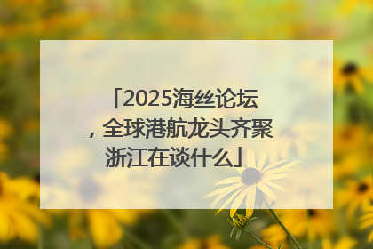 2025海丝论坛，全球港航龙头齐聚浙江在谈什么