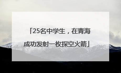 25名中学生，在青海成功发射一枚探空火箭