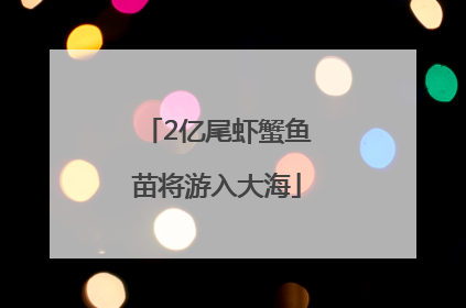 2亿尾虾蟹鱼苗将游入大海