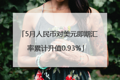 5月人民币对美元即期汇率累计升值0.93%