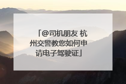@司机朋友 杭州交警教您如何申请电子驾驶证