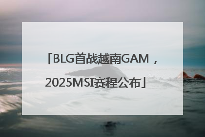 BLG首战越南GAM，2025MSI赛程公布